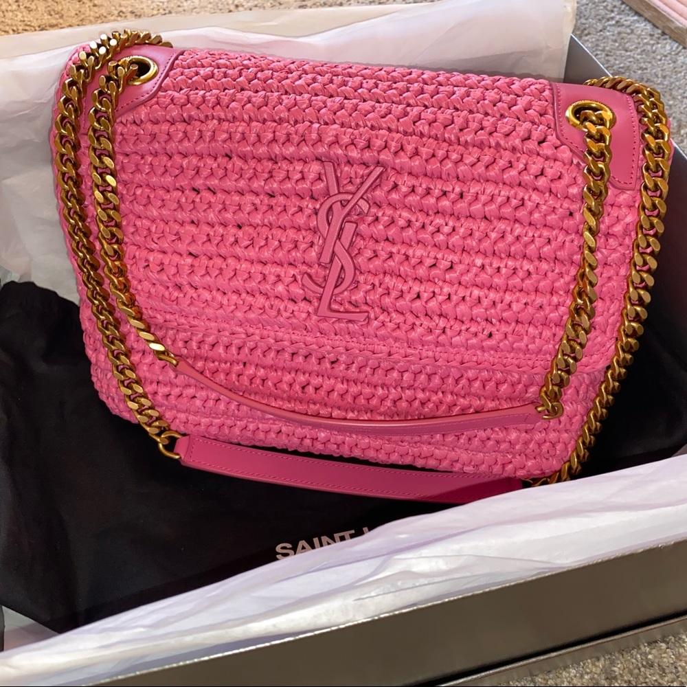 Limited Edition YSL Pink Raffia bag